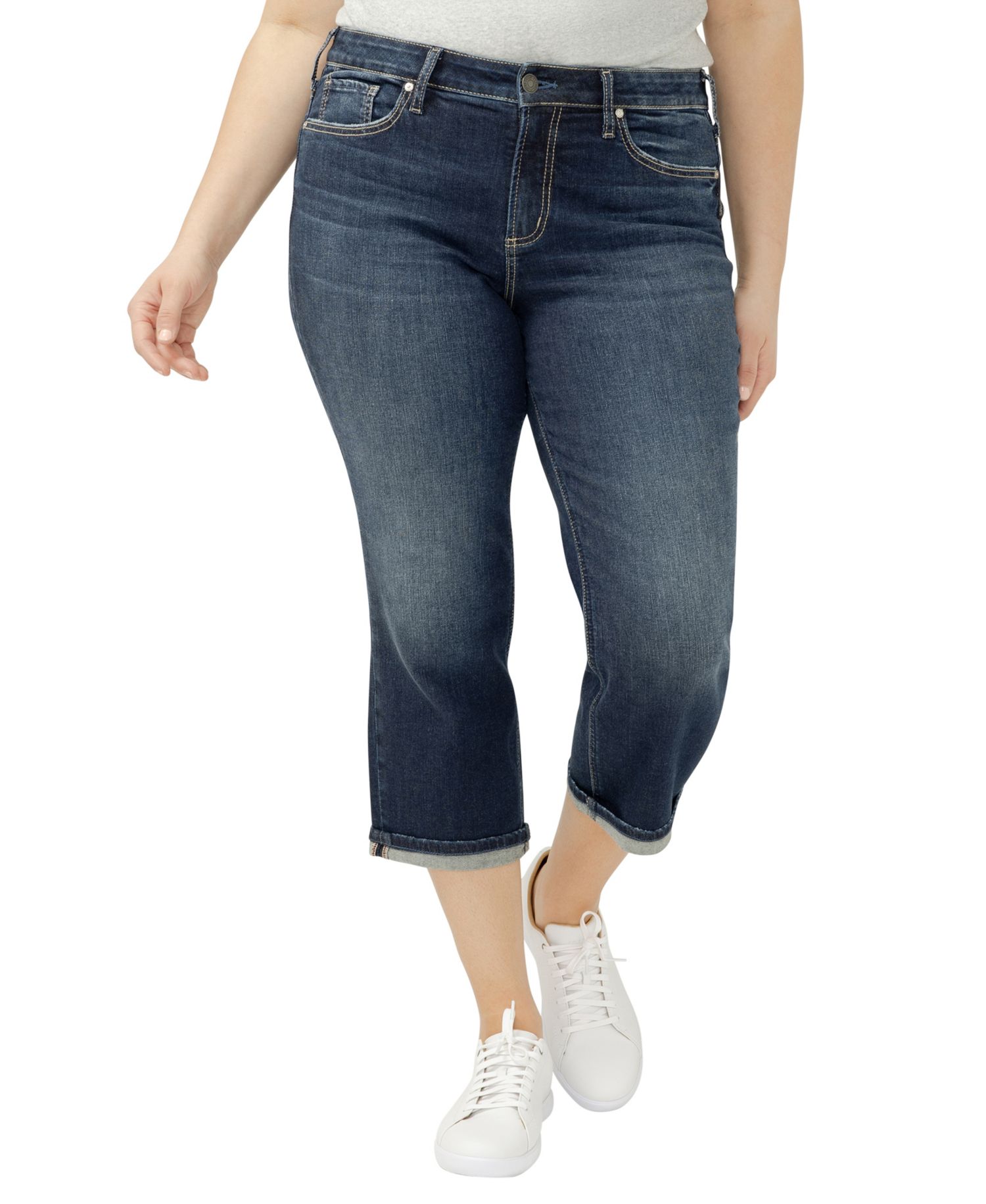 Plus Size Suki Mid Rise Curvy Fit Capri Jeans