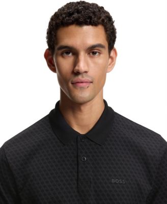 Men's Cotton-Piqu&eacute; Printed Pattern Polo Shirt