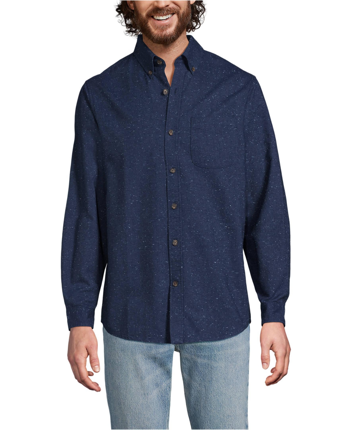 Lands' End Big & Tall Long Sleeve Flagship Flannel Shirt