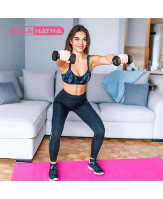 3, 5 & 8 Pound Hex Dumbbell Hand Weight Set with Storage Rack, Black