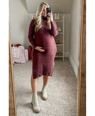 Maternity Long Sleeve Sweater Dress