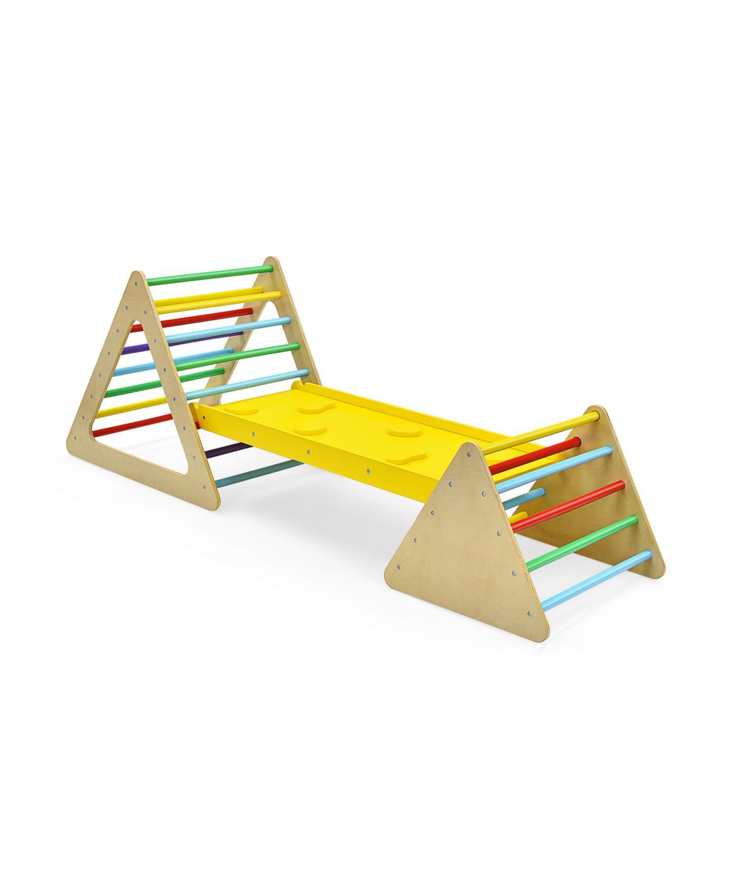 3-in-1 Wooden Triangle Climbers and Ramp, 3-Piece Set