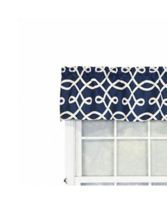 100% Cotton High Quality Oblique Tailored Window Valance with 1.5" Rod Pocket 50" W X 12" L Navy