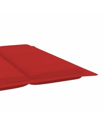 Patio Sun Lounger Red Solid acacia wood Standard Foldable