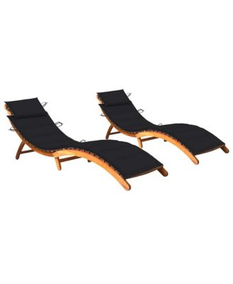Natural wood Solid acacia wood, 100% polyester fabric Foldable Sun Lounger