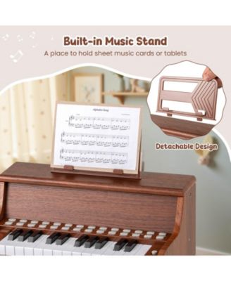 25 Keys Digital Piano with Music Stand Stool Lighted Keys Teaching Mode for 3+ Kids