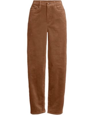 Women's Corduroy High Rise Barrel Leg Ankle Pants