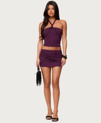 Women's Maggi Knotted Mesh Mini Skirt