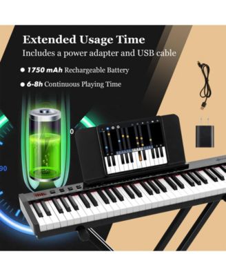 61-Key Portable Electronic Keyboard Piano Complete Digital Piano Set with Stand and Stool