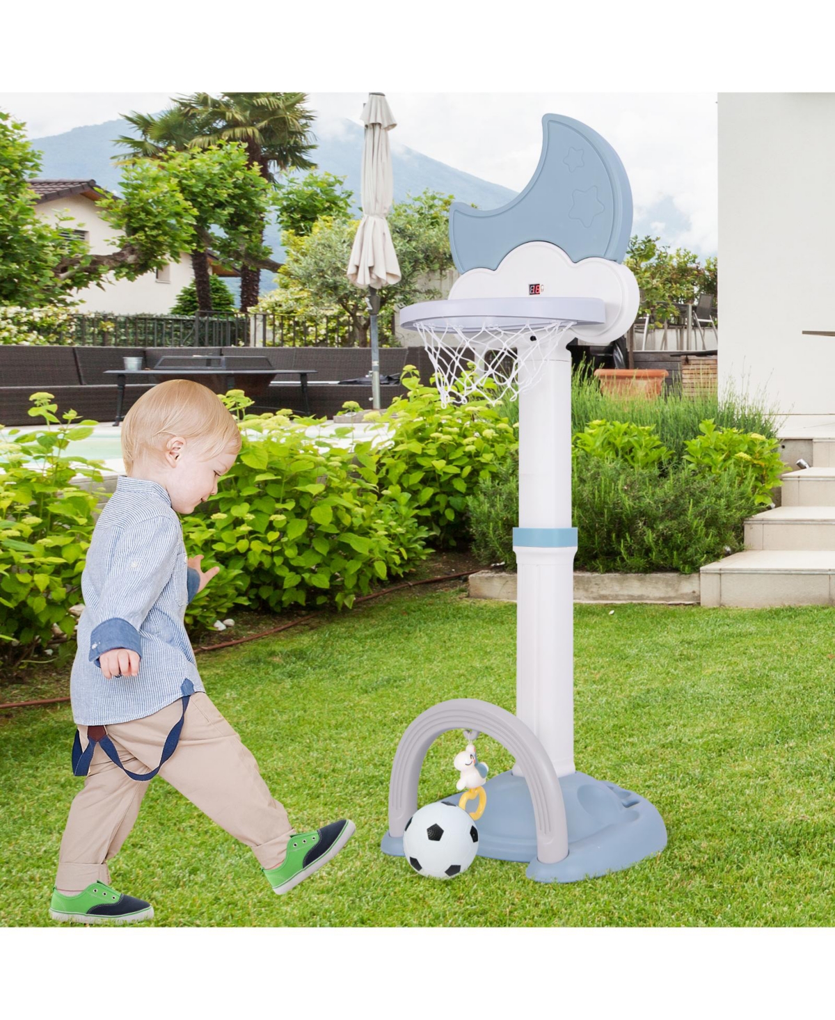 Hongge Kids Wooden Play Kitchen Set With Sink Stove And 18 Accessories