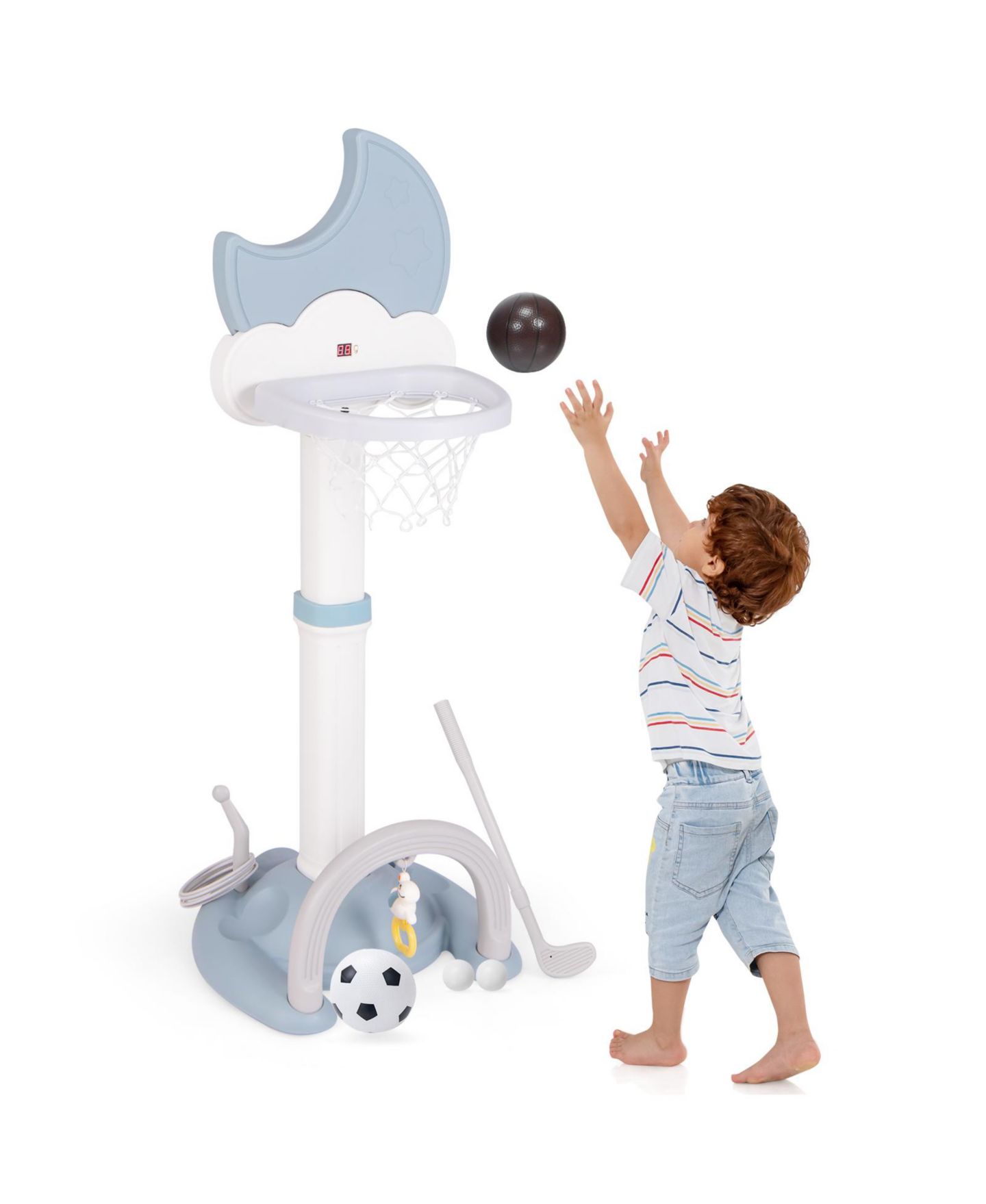 Детская игрушка HONGGE 4-in-1 Sports Activity Center with Adjustable Height, 2–4 года, цвет: Синий — фото 1
