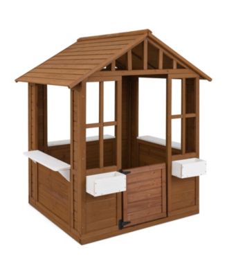 Outdoor Playhouse with Serving Stations and Door for 2+ Years Old