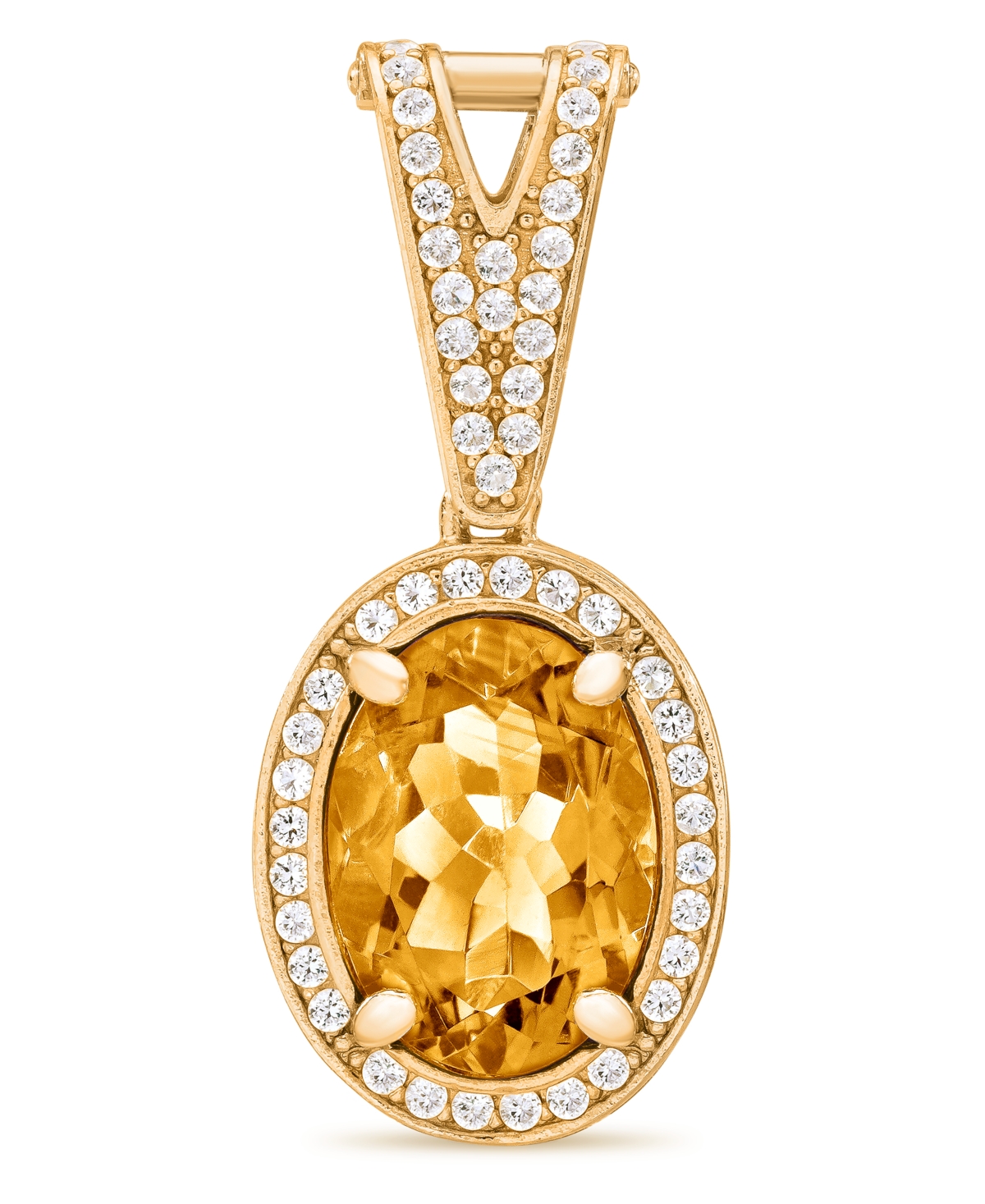 Amethyst (5-3/8 ct. t.w.) & White Topaz (3/4 Panther Link 18" Necklace 14k Gold-Plated Sterling Silver