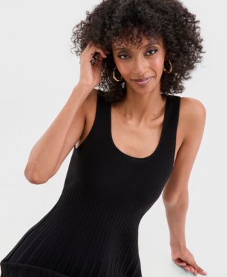 Women's Sleeveless Pleated Sweater Dress