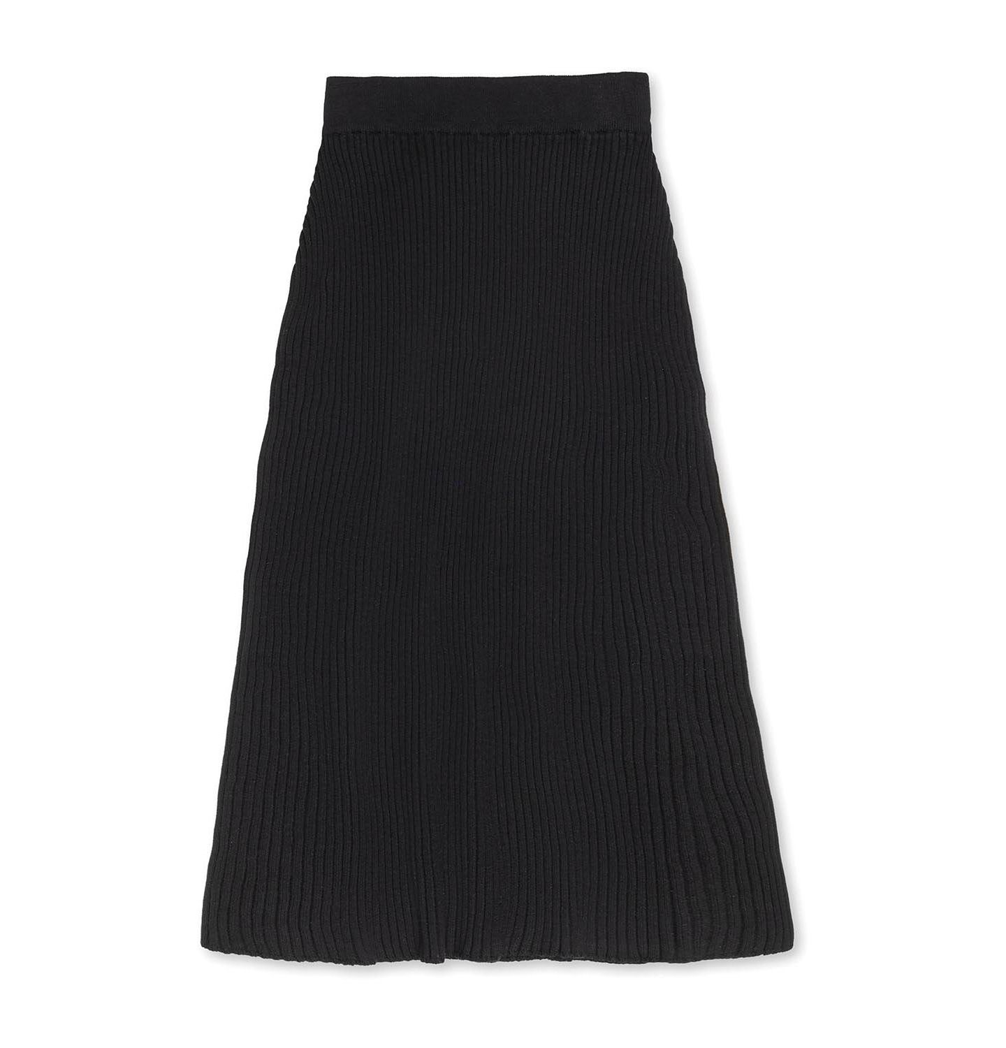 Женская юбка Hope & Henry Organic Rib Knit Sweater Midi, цвет: Чёрный — фото 4