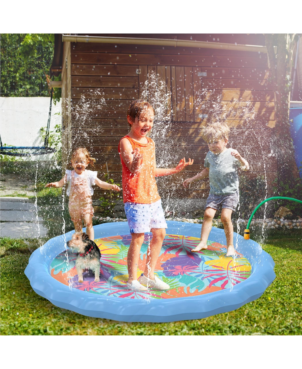 Large Splash Pad for Kids and Dogs | Water Sprinkler | 68" Splash Pads for Toddlers 1-3 & Play Mat