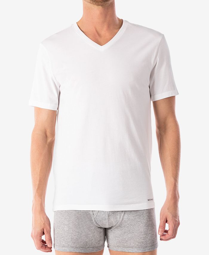 Michael Kors men's ultimate cotton stretch v-neck Undershirt, 2-pack ...