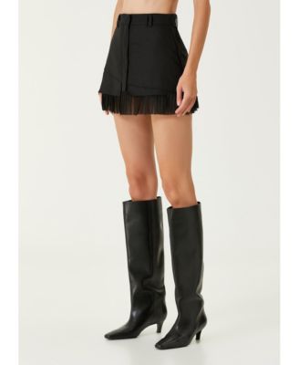 Women's Black Pleated Skirt