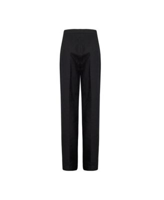 Men's Jet Black Cotton-Rayon Blend Suit Pants