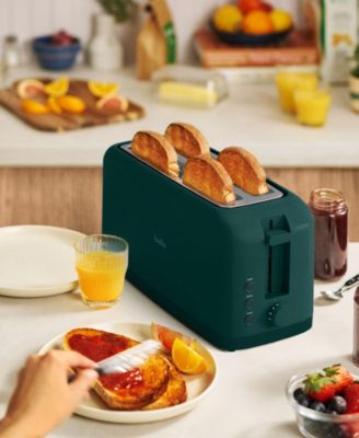 4-Slice Wide-Slot Slim Toaster, Forest Green