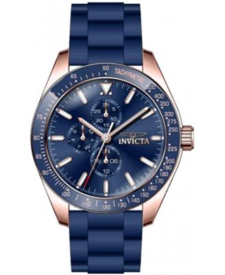 Men's 38406 Aviator Quartz 3 Hand Blue Dial Watch