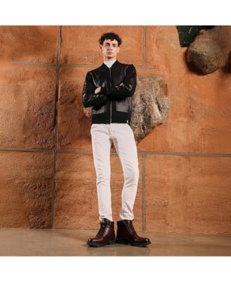 Men's Onyx Black Self-Block Bomber Jacket