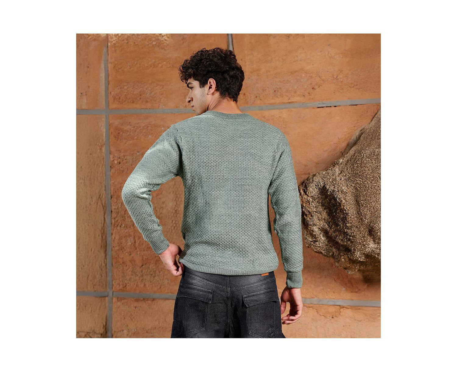 Men's Geo-Jacquard Knit Pullover Sweater