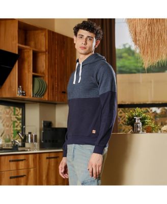 Men's Prussian Blue Block Pullover Hoodie