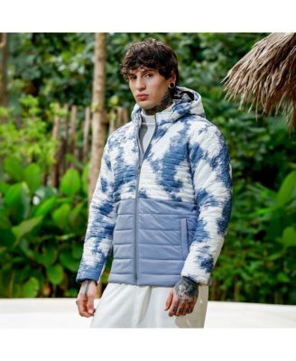 Men's Coin Grey Dye-Block Quilt Puffer Jacket