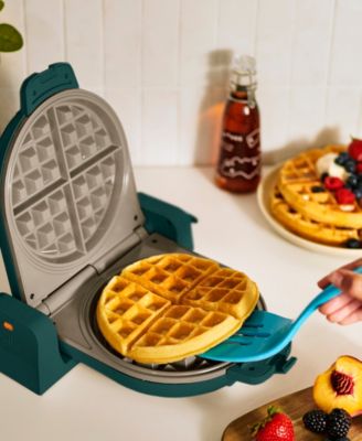 Flip-n-Store Ceramic Waffle Maker, Forest Green