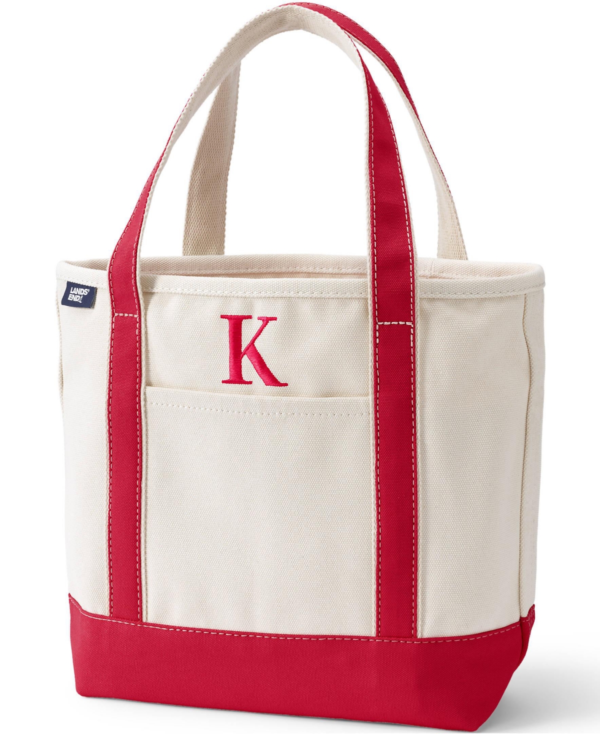 Lands' End Pre-Monogrammed Letter K Canvas Tote Bag