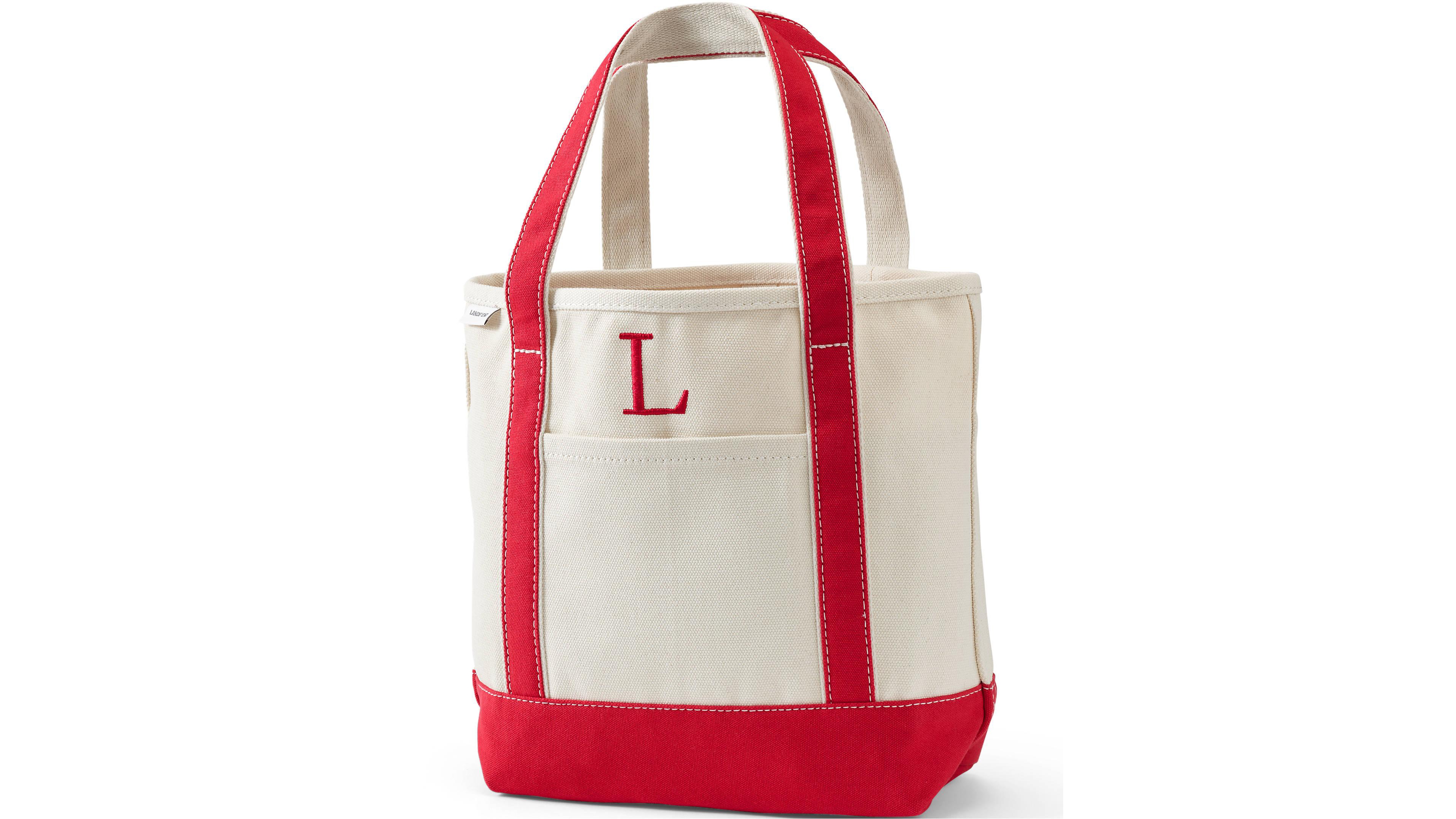 Lands' End Pre-Monogrammed Letter L Canvas Tote Bag