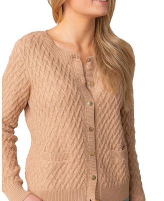 Women's Organic Herringbone Stitch Cardigan Sweater