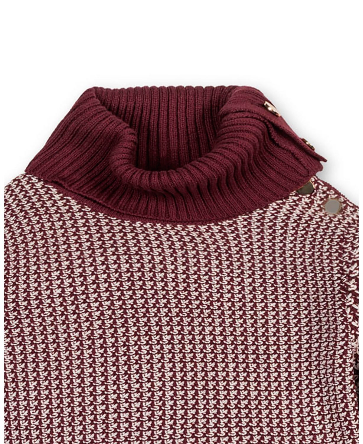 Hope & Henry Women's Organic Tweed Stitch Turtleneck Sweater