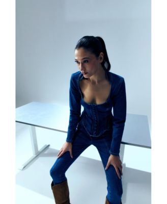 Women's Denim Corset Top