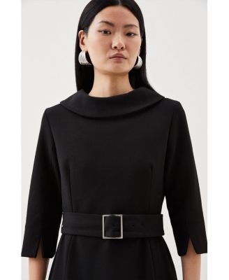 Women's Roll Neck Pencil Midi Dress