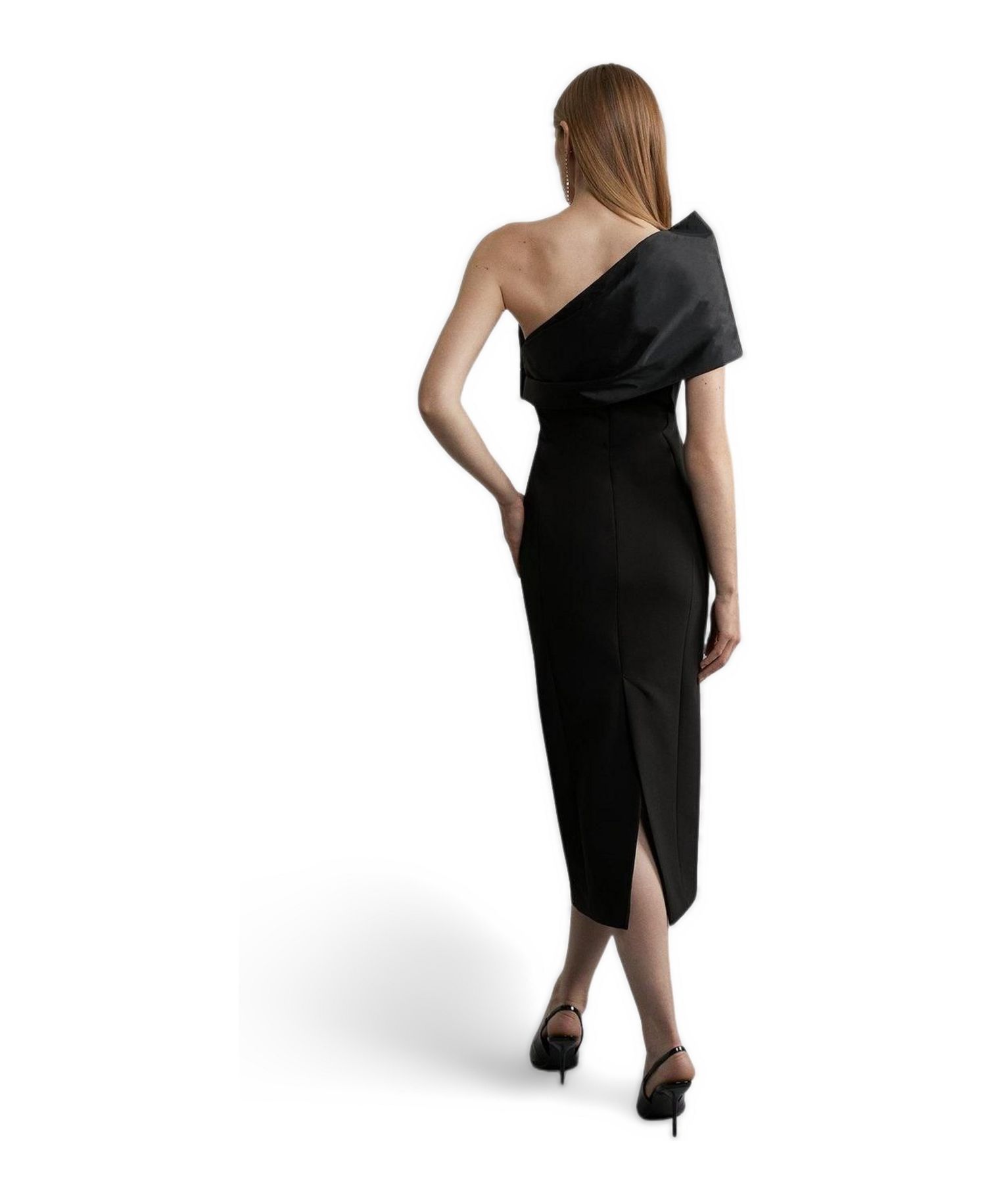 Women's One Shoulder Panel Midi Dress
