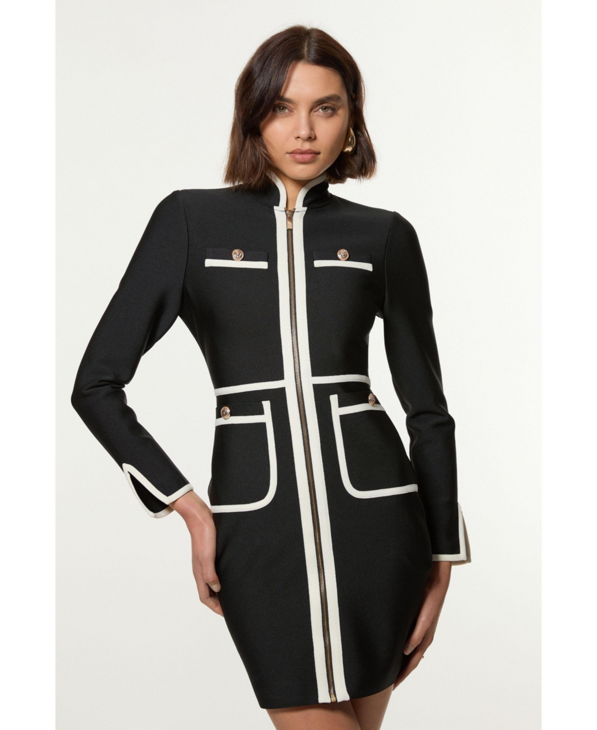 Karen Millen Women's Bandage Military Knit Dress