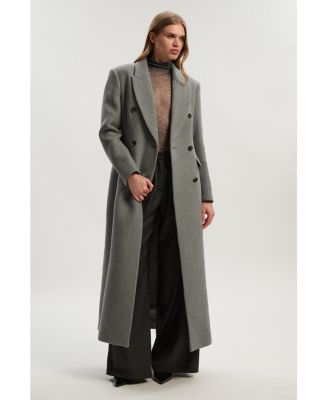 Women's Wool Double Breasted Tailored Maxi Coat