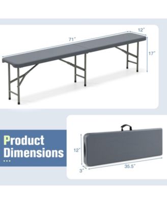 6 Feet Plastic Folding Bench Portable Seat with Handle and Lock