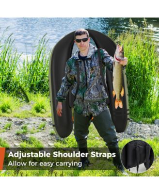 Inflatable with Pump, Storage Pockets, and Fish Ruler Fishing Float Tube