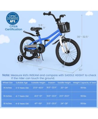 18 Feet Kids Bike with Removable Training Wheels