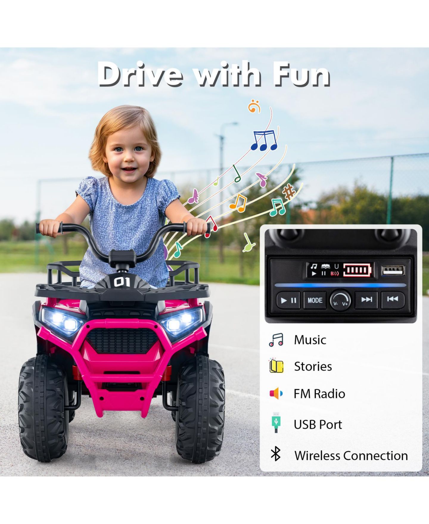 Детская игрушка SUGIFT Givimo 12V Electric Remote Control Formula Racing Ride-On Car, Ages 3-8, цвет: Чёрный — фото 6