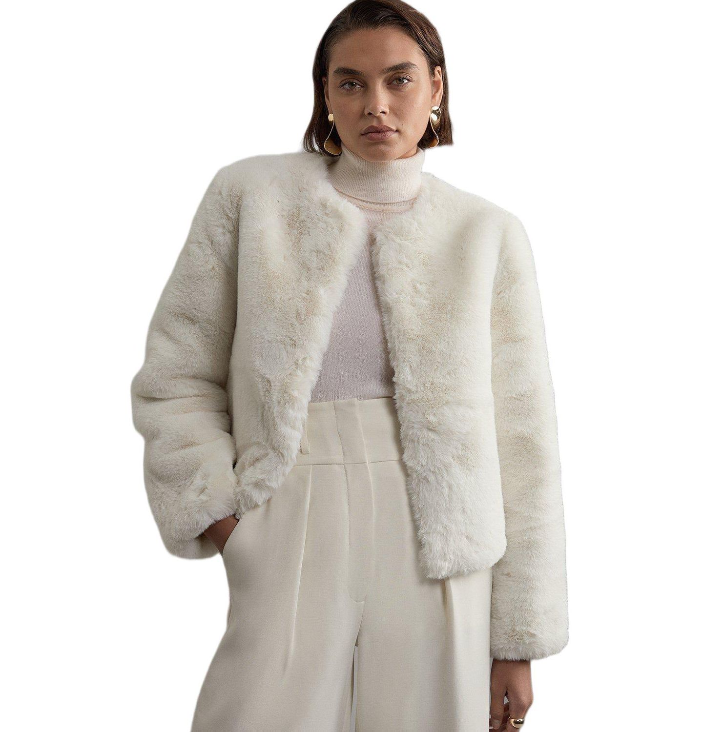 Женская куртка Karen Millen Collarless Faux Fur — фото 1