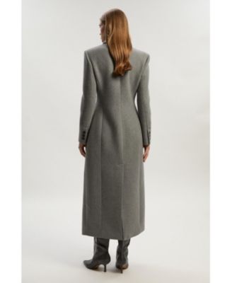 Women's Wool Blend Tailored Fitted Maxi Coat