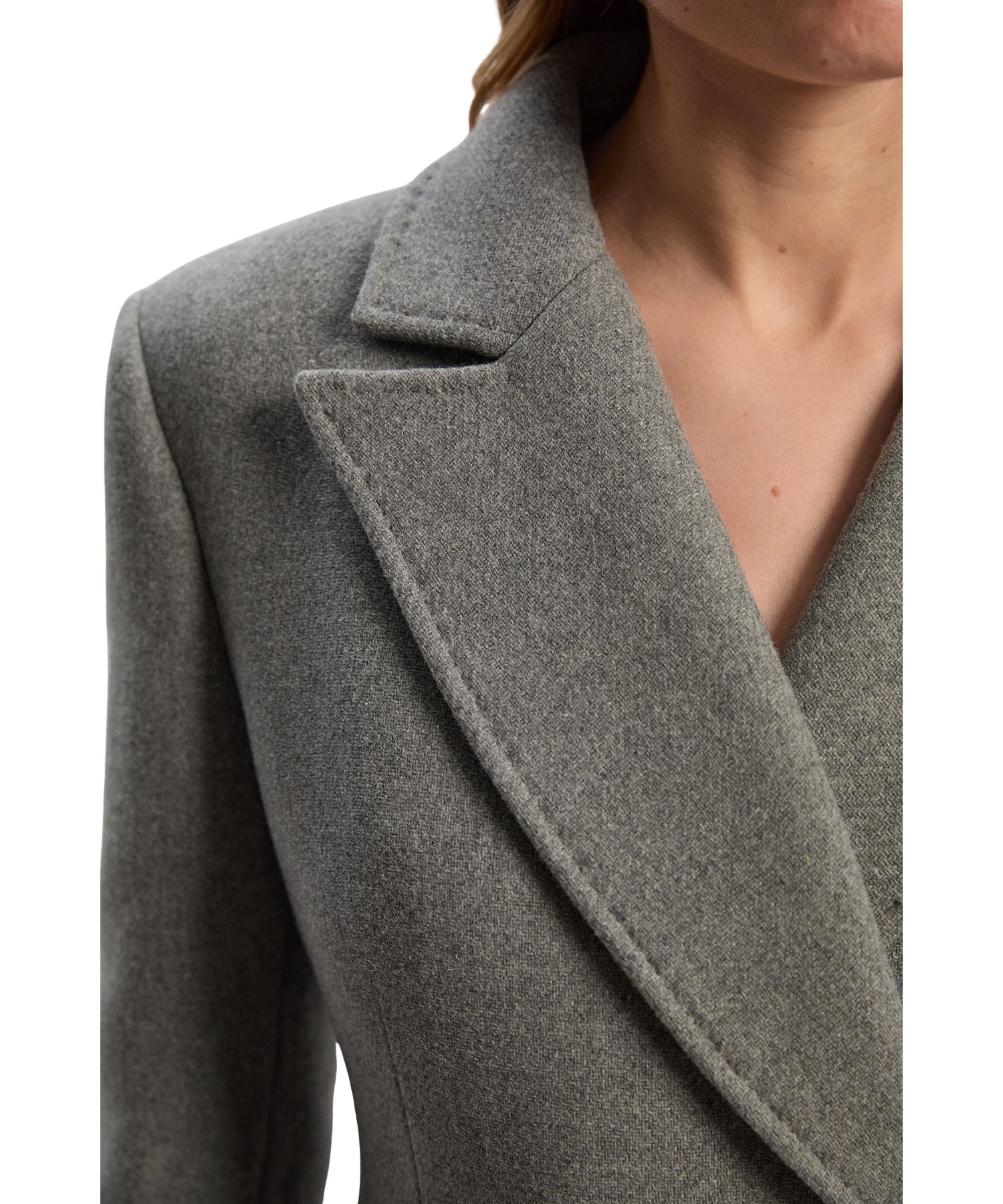 Women's Wool Blend Tailored Fitted Maxi Coat