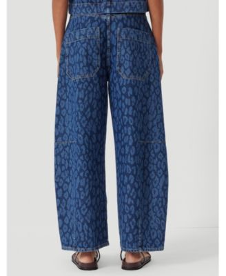 Women's Cropped Bree Horseshoe Barrel Leg Jeans