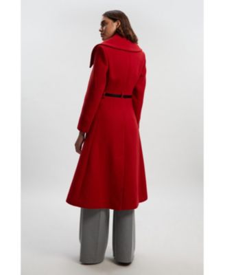 Women's Wool Shawl Collar Belted Midi Coat