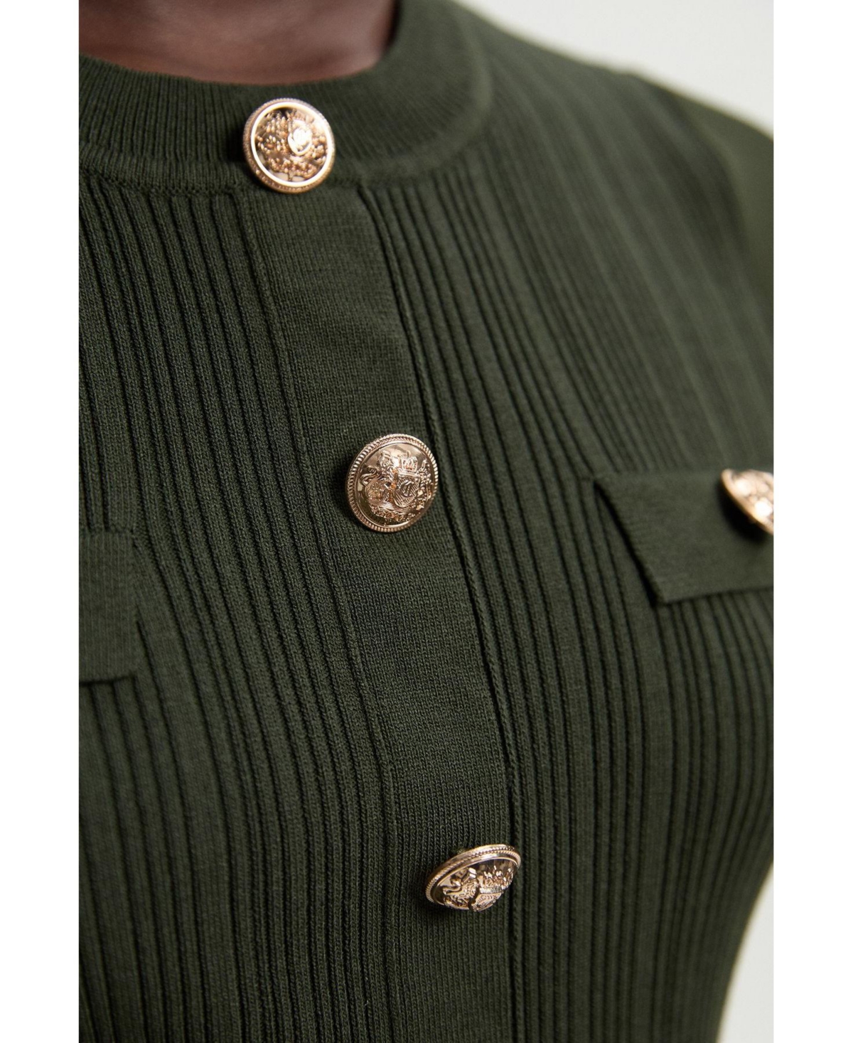 Karen Millen Women's Chiffon Sleeve Mini Knit Dress