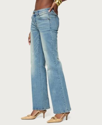Women's Jenni Washed Low Rise Flared Jeans